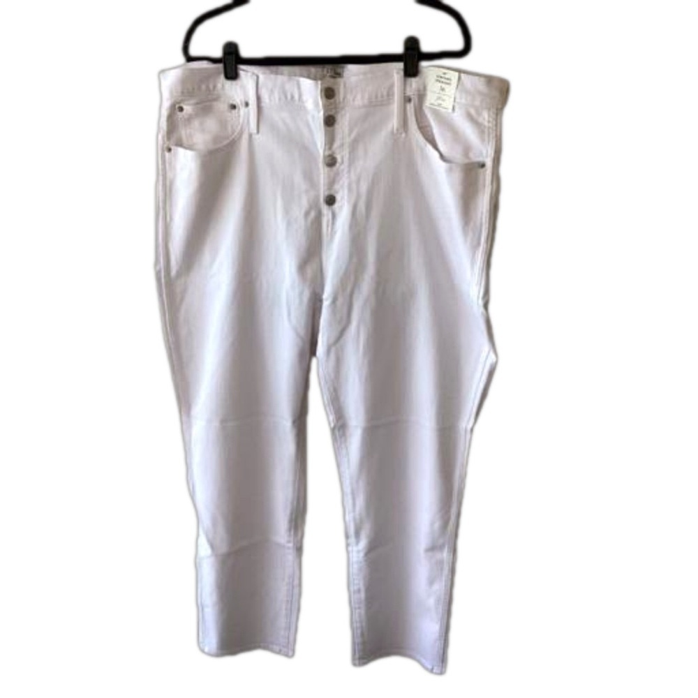 NEW J. Crew Plus Size 10” Vintage Straight Jeans in White 36 (Plus Size 22)
